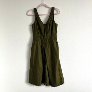 Banana Republic Petite Olive Green Midi Dress 4 Utility-Chic Neutral & Natural‎